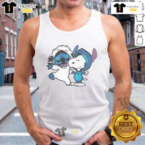 Alt Text: Cute Snoopy and Stitch tank top featuring vibrant colors and playful cartoon designs, perfect for casual summer wear.