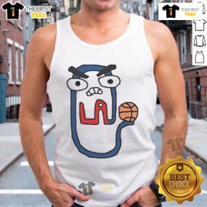 Funny Los Angeles Clippers clip art tank top featuring a playful design, perfect for basketball fans and casual wear.