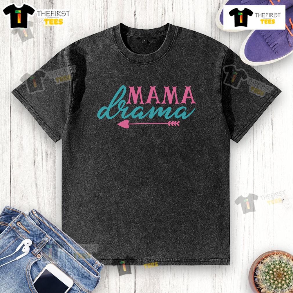 Alt Text: Funny Mama Drama washed t-shirt featuring a humorous design, perfect for casual outings or family gatherings.