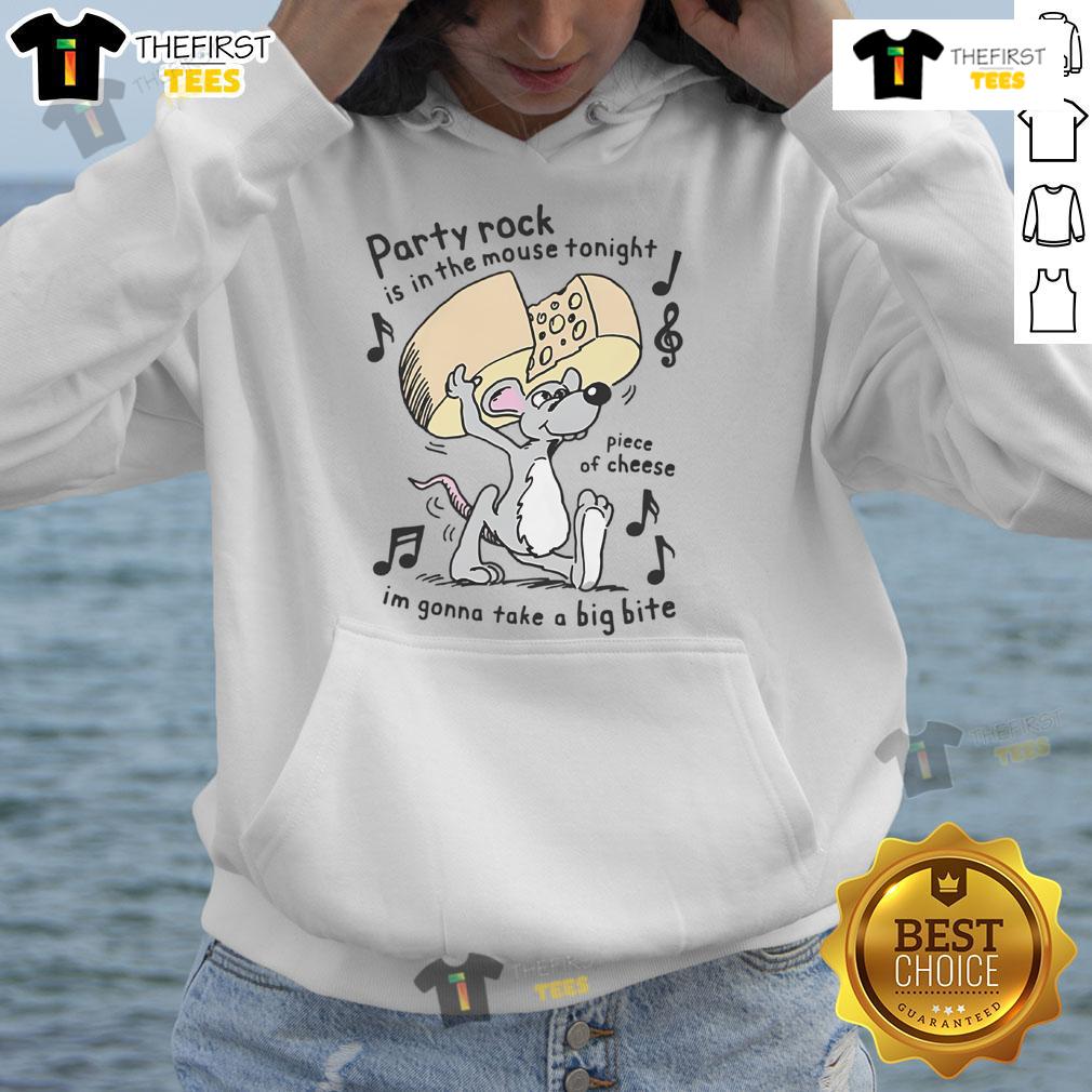 Funny Party Rock is in the Mouse Tonight hoodie featuring a playful cheese design perfect for fun gatherings.