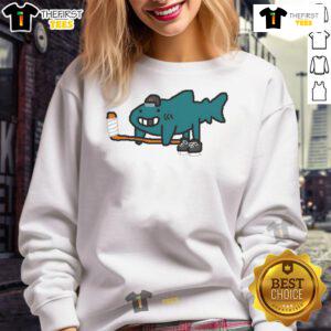 Funny San Jose Sharks art sweatshirt featuring a playful design for hockey fans, perfect for game day or casual wear.