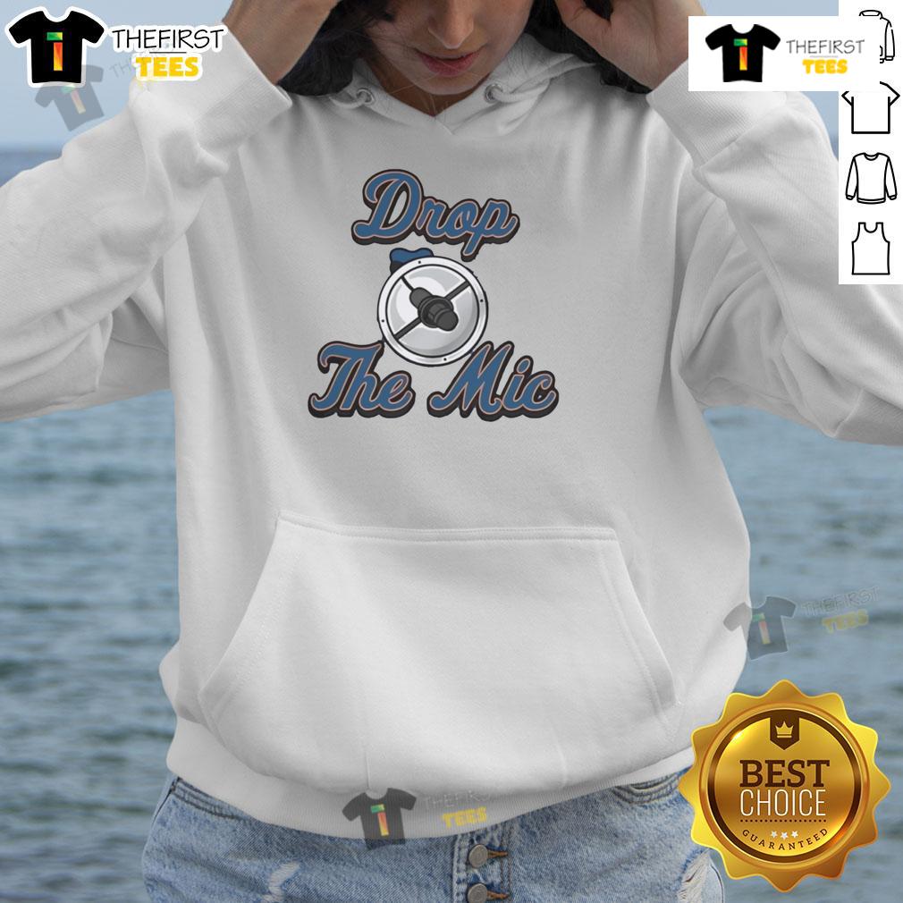 Good Athlete Drop The Mic Sports Hoodie in gray, showcasing athletic style and comfort for sports enthusiasts.