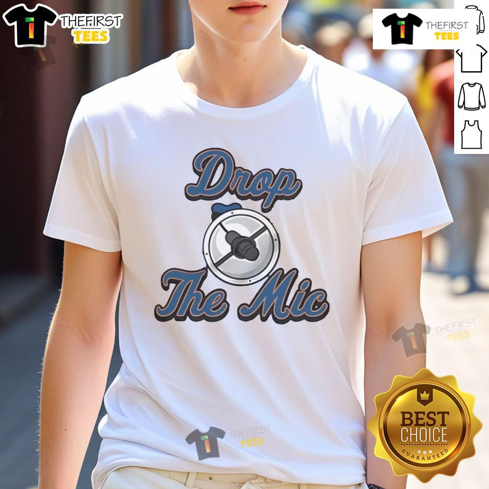 Good Athlete Drop The Mic Sports T-Shirt featuring a bold design perfect for sports enthusiasts and athletes.