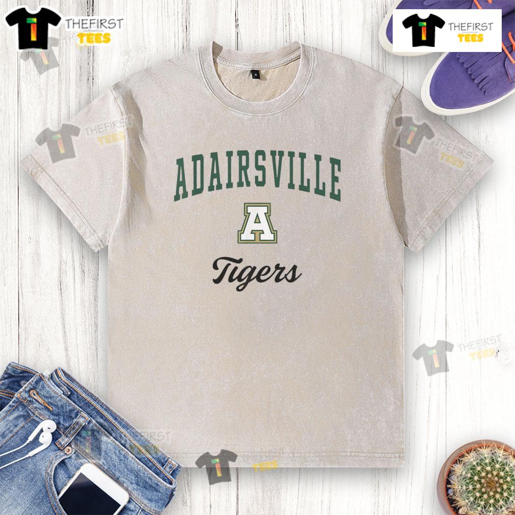 Adairsville Tigers school spirit washed t-shirt showcasing team pride in vibrant colors for sports enthusiasts.