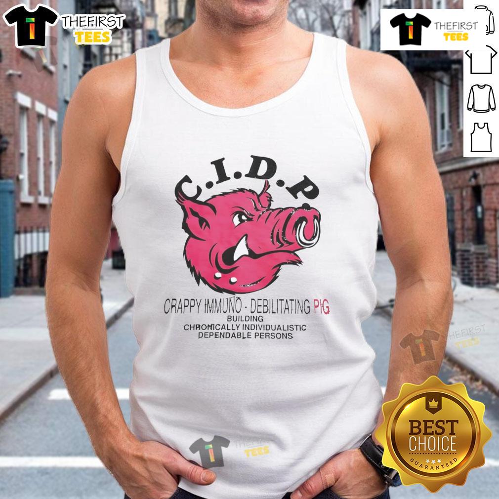 Stylish Nice C.I.D.P. crappy immuno debilitating pig tank top with vibrant colors and unique design for casual wear.