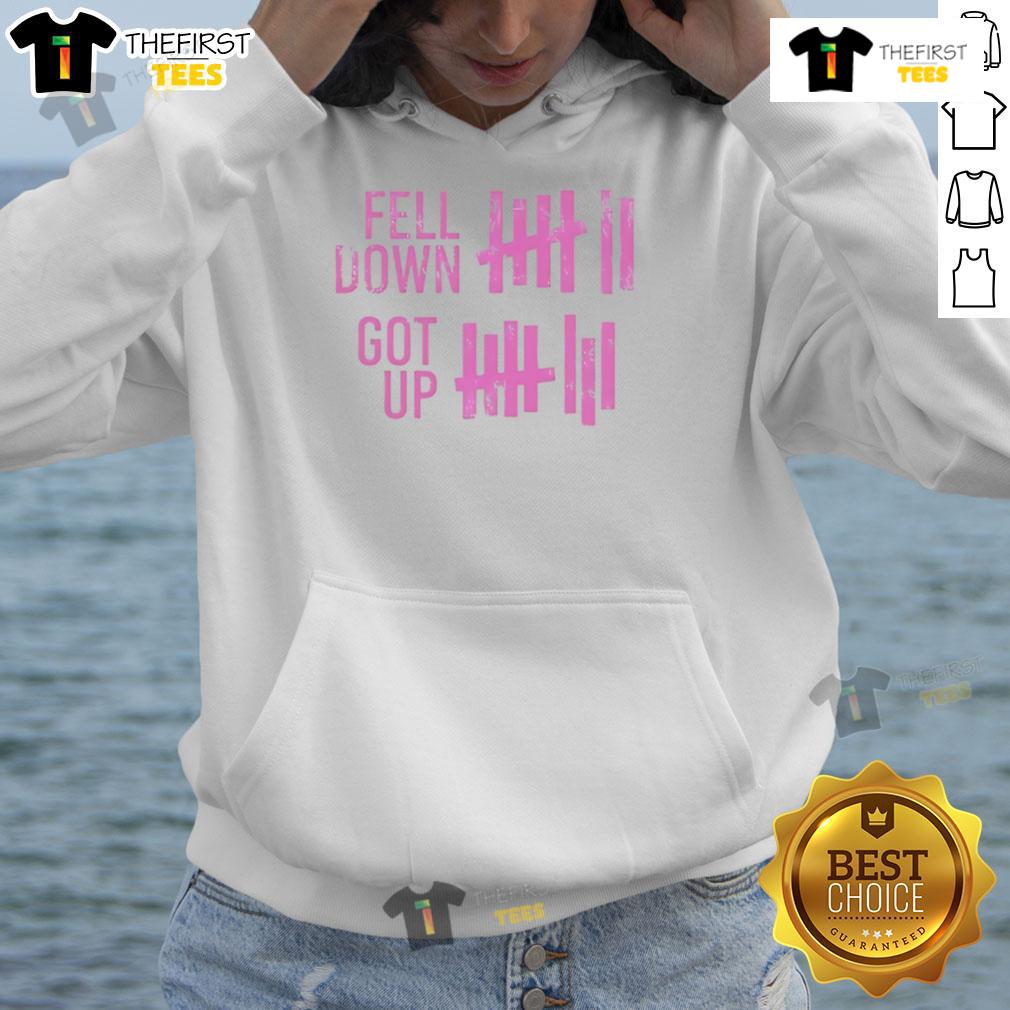 Nice Fell Down Got Up Hoodie in vibrant colors, showcasing a motivational design perfect for casual wear and inspiration.