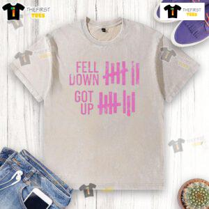 Nice Fell Down Got Up Washed T-Shirt design featuring a playful graphic and vibrant colors, perfect for casual wear.