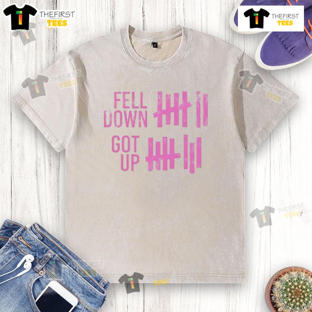 Nice Fell Down Got Up Washed T-Shirt design featuring a playful graphic and vibrant colors, perfect for casual wear.