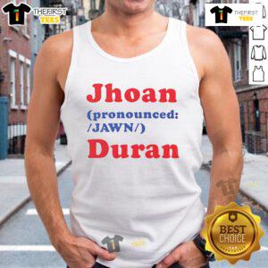 Stylish Nice Jhoan Jawn Duran tank top displayed on a mannequin, showcasing a trendy summer fashion look.