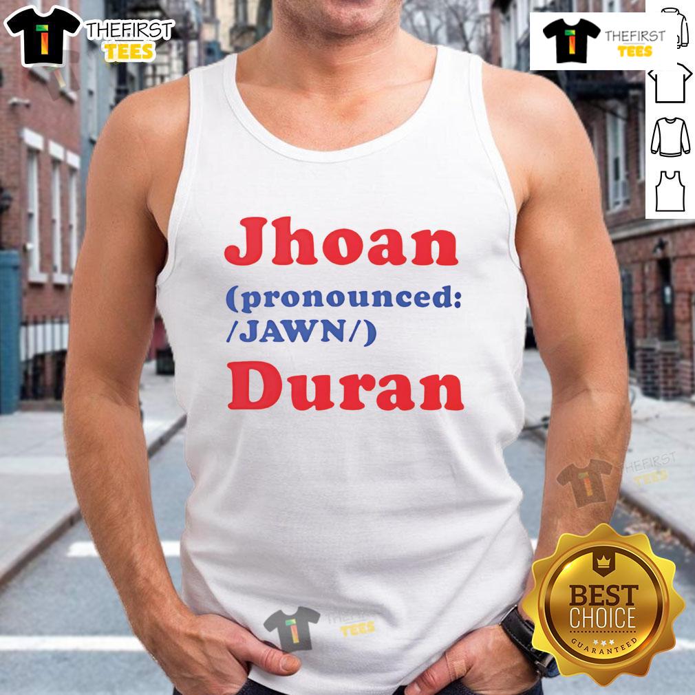 Stylish Nice Jhoan Jawn Duran tank top displayed on a mannequin, showcasing a trendy summer fashion look.