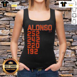 Pete Alonso celebrates a home run in a New York tank top, showcasing his impressive stats and team spirit.