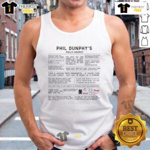 Phil Dunphy's 'Phils-osophy' tank top featuring a fun design, perfect for fans of Modern Family and summer style.