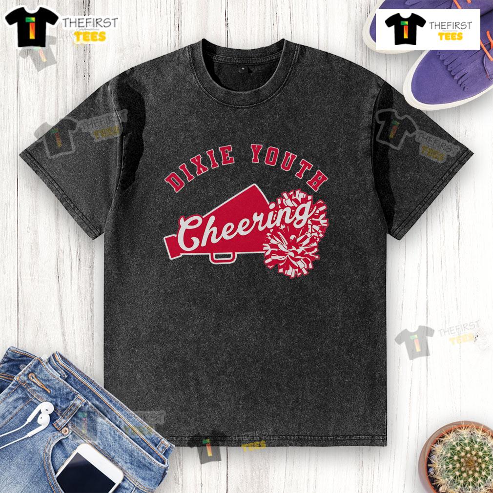 Official Cheerleading Pom Poms Washed T-Shirt featuring vibrant colors and a comfortable fit, perfect for cheerleaders.