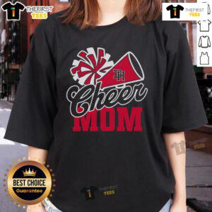 Official Dixie Cheer Megaphone Mom Ladies Tee featuring a stylish design perfect for cheerleading fans.