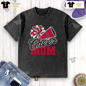 Alt Text: Official Dixie Cheer Megaphone Mom Washed T-Shirt featuring a stylish design perfect for cheerleading fans.