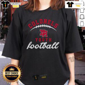 Alt Text: Official Dixie Colonels Youth Football Ladies Tee featuring team logo and vibrant colors, perfect for young fans.