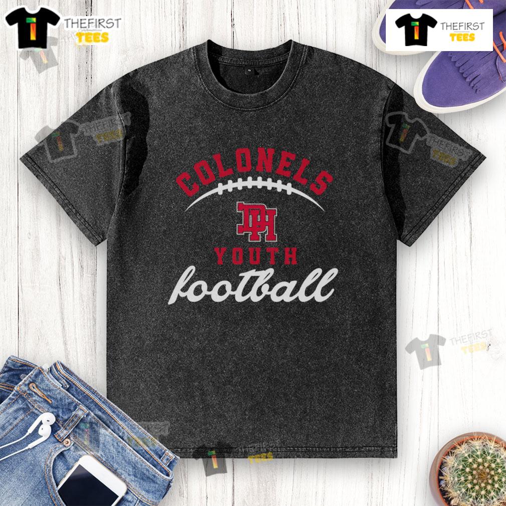 Official Dixie Colonels Youth Football washed t-shirt featuring team colors and logo, perfect for young fans.