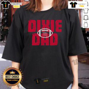 Alt Text: Official Dixie Football Dad Ladies Tee - stylish graphic tee for proud football dads, perfect for game day.