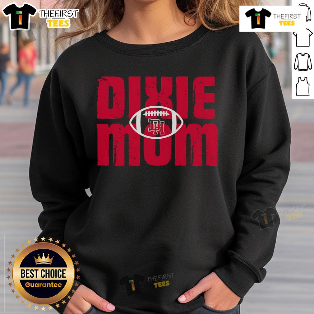 Official Dixie Football Mom Sweatshirt in navy blue, featuring bold lettering and a comfortable, stylish design for fans.