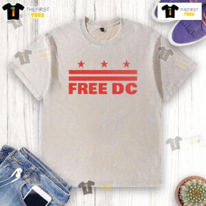 Official Free DC Logo Stars Washed T-Shirt featuring a vintage design and star graphics for casual wear.