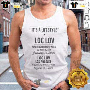 Official Its A Lifestyle X Loc Lov Washington Mero Area Loc Lov Los Angeles tank top in vibrant colors, stylish design.
