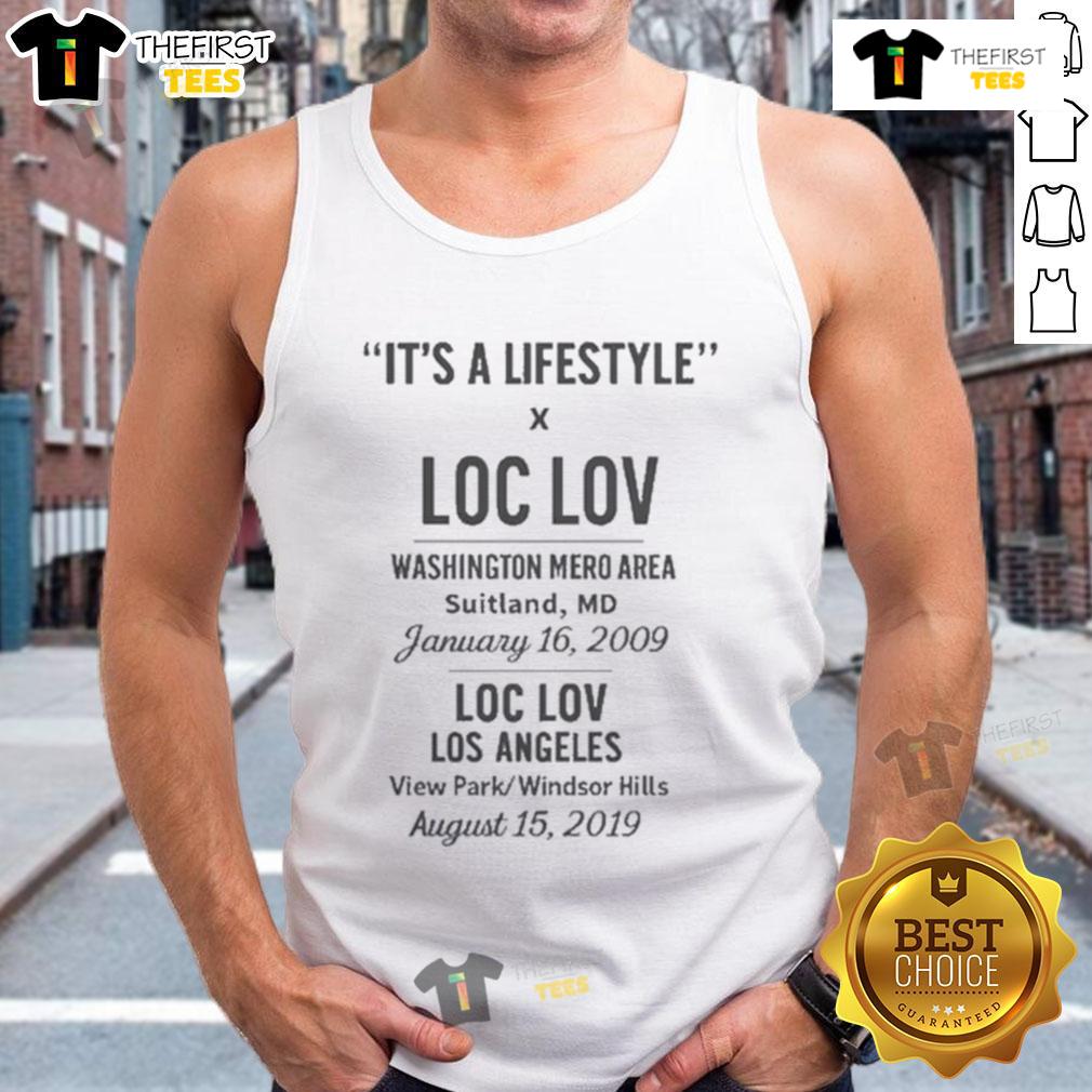 Official Its A Lifestyle X Loc Lov Washington Mero Area Loc Lov Los Angeles tank top in vibrant colors, stylish design.