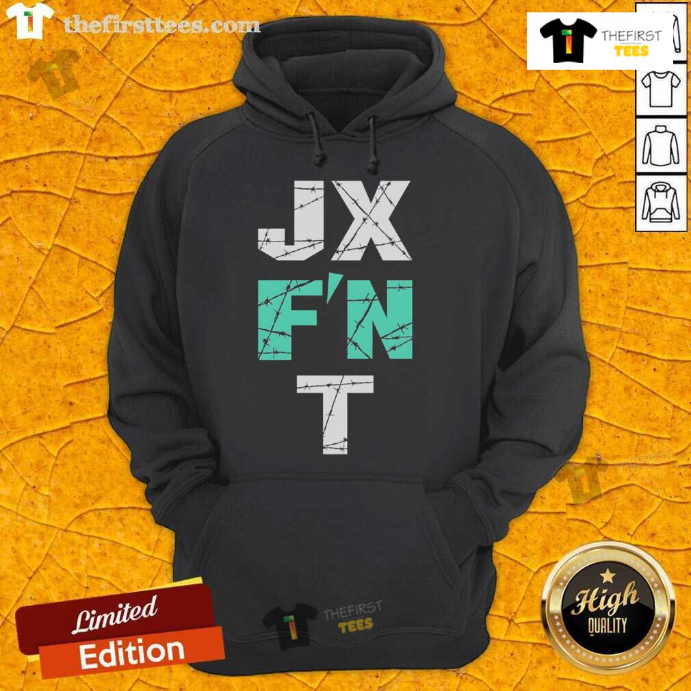 Official JX FN T Essential 2025 Hoodie in black, showcasing a stylish design perfect for casual wear and comfort.