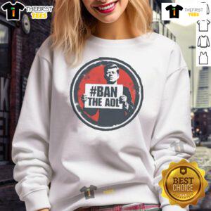 Official Kasey Lynae in John F. Kennedy 'Ban The ADL' sweatshirt, showcasing a stylish and meaningful statement.