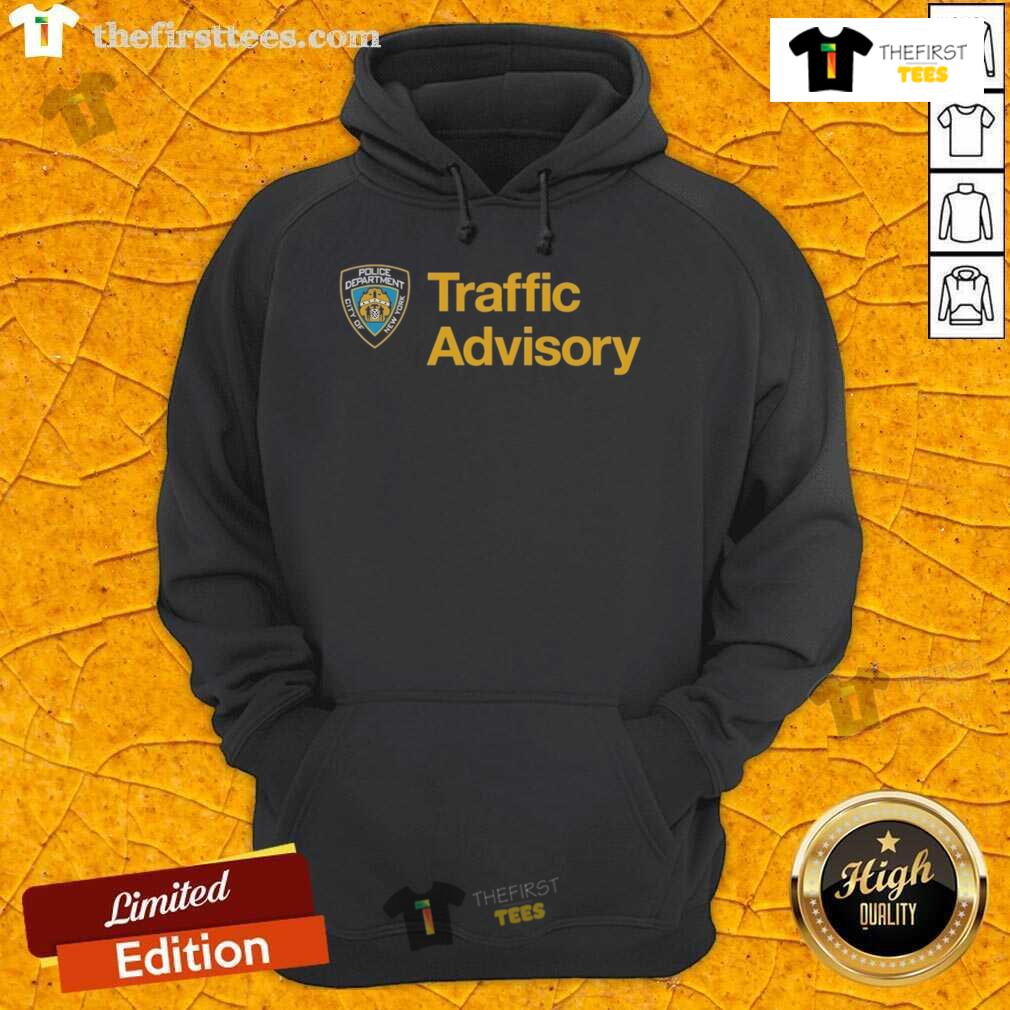 Official New York City Police Department Traffic Advisory Hoodie in navy blue, showcasing the department's emblem.