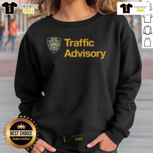 Official New York City Police Department Traffic Advisory Sweatshirt featuring the NYPD logo and vibrant design.