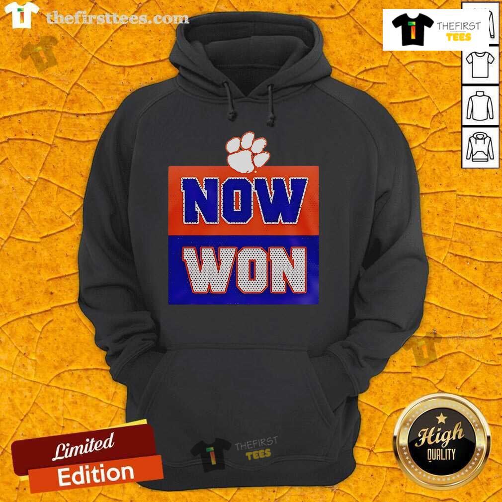 Official Now Won Dabo Swinney Tigers One 2025 Hoodie featuring team colors and logo, perfect for fans.