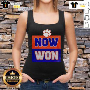 Official Now Won Dabo Swinney Tigers One 2025 Tank Top showcasing team pride and style for fans.