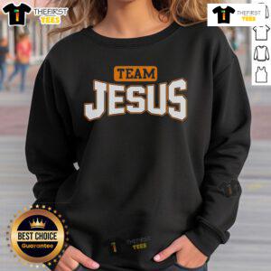 Official Peyton Lewis Team Jesus Sweatshirt in navy blue, featuring bold logo and comfortable fit for fans and supporters.