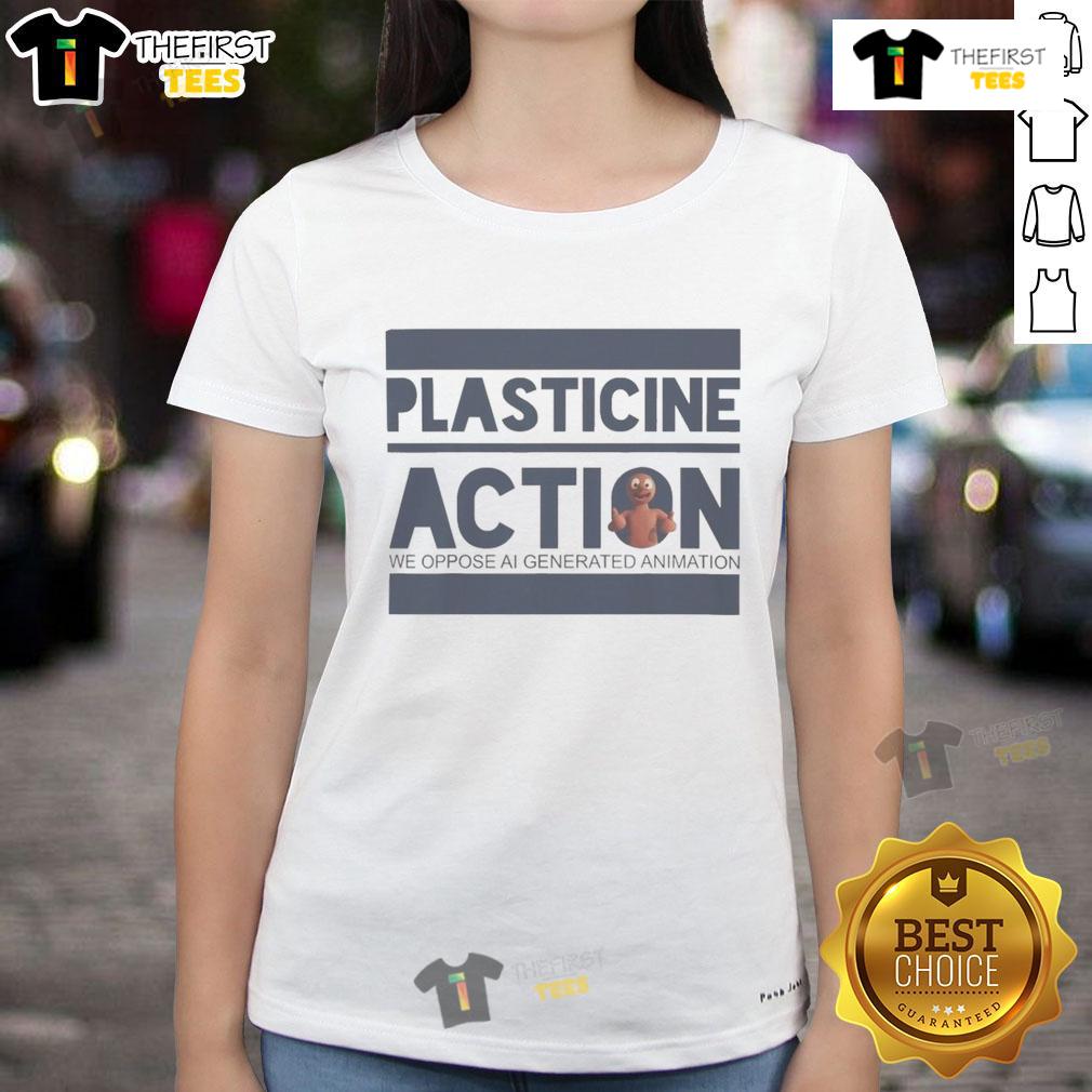 Official protester arrested during a Plasticine action, wearing a stylish ladies tee, highlighting environmental activism.