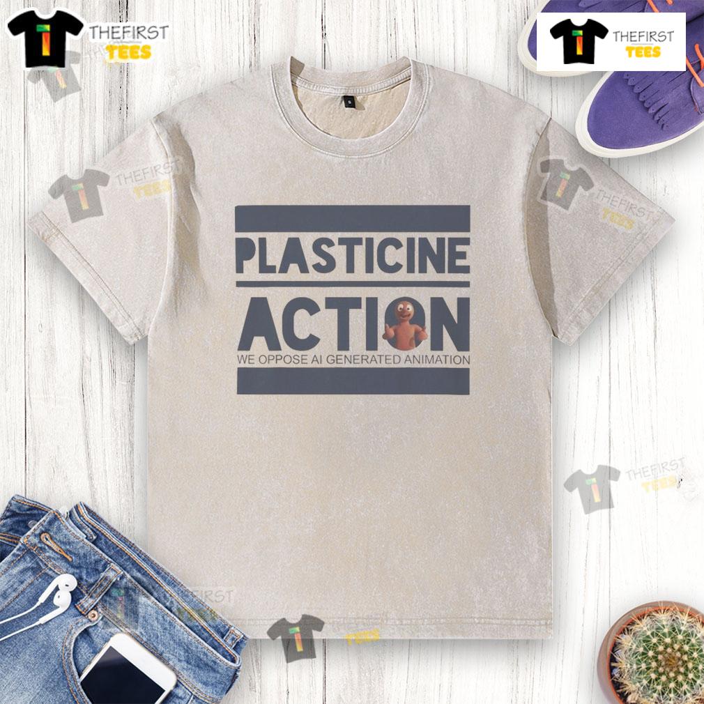 Official protester arrested during Plasticine action, wearing a washed T-shirt, highlighting environmental activism.