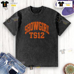 Official Taylor Showgirl TS121 washed t-shirt featuring vibrant graphics and a comfortable fit for fans.