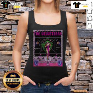 Alt Text: Official The Velveteers Tour Washington August 12, 2025 poster on a stylish tank top, showcasing vibrant design.