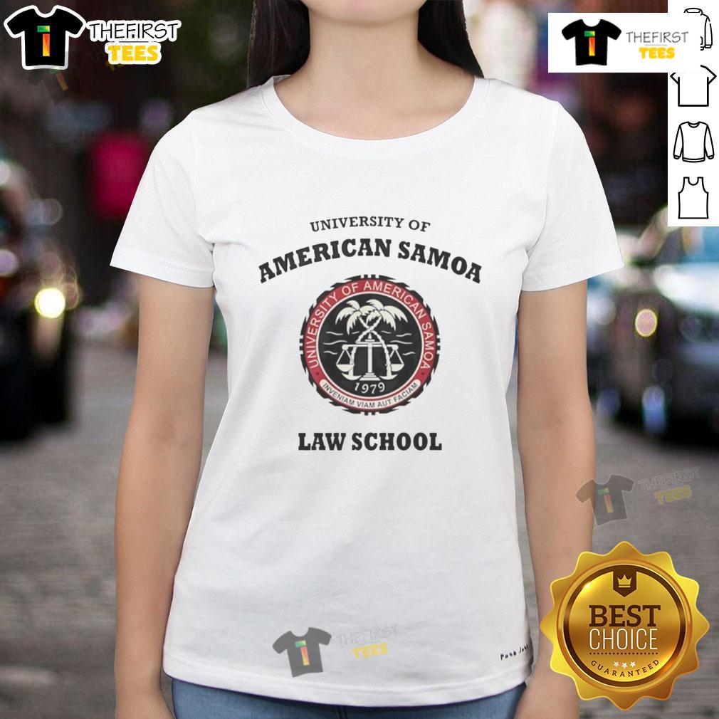 Official University of American Samoa Law School ladies tee featuring the school logo and stylish design for students.