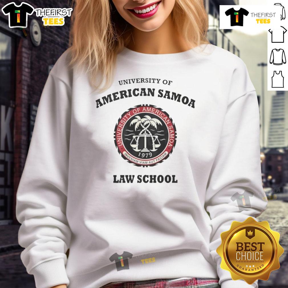 Alt Text: Official University of American Samoa Law School sweatshirt featuring logo and vibrant colors for proud alumni and students.