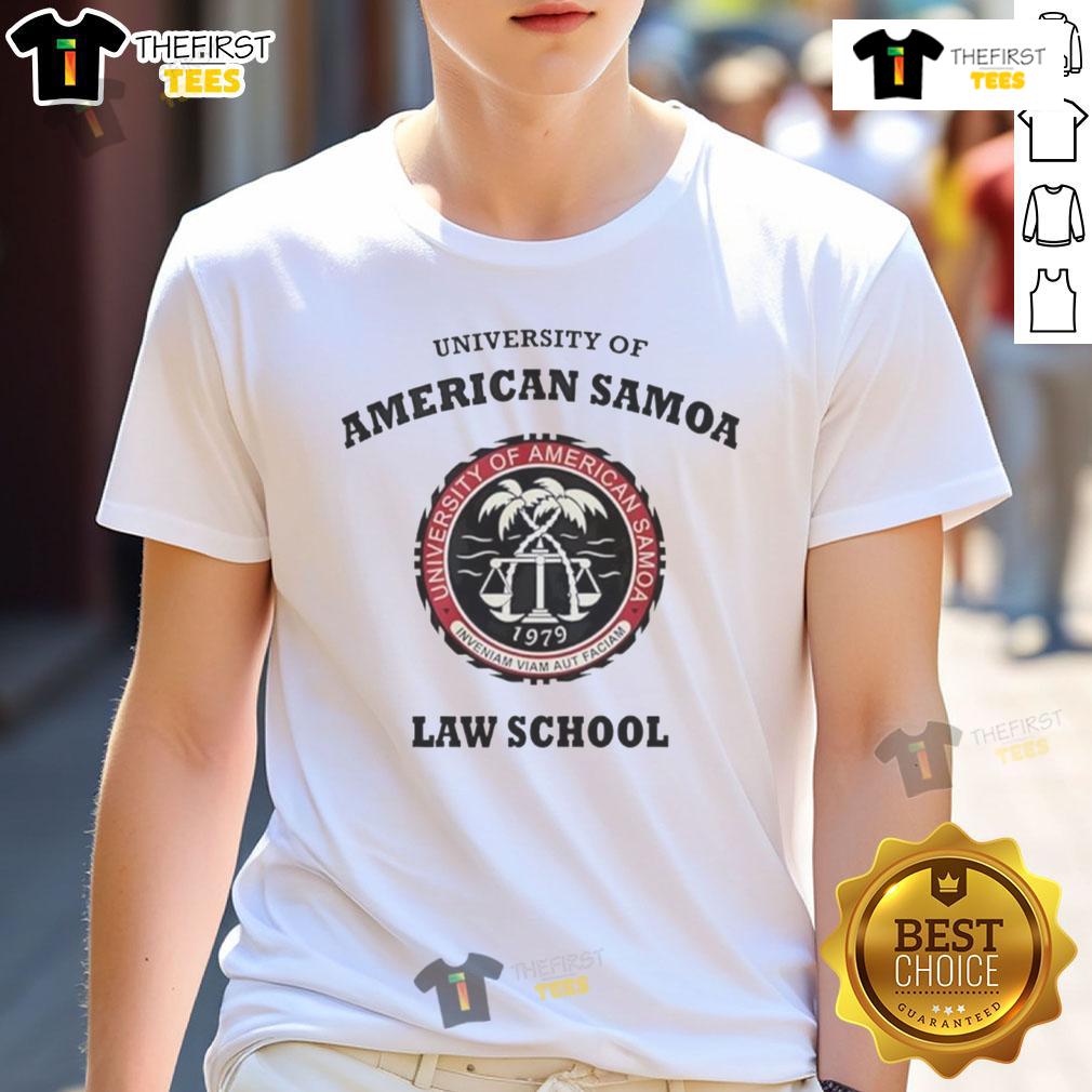 Official University of American Samoa Law School T-Shirt featuring the school's emblem and stylish design in vibrant colors.