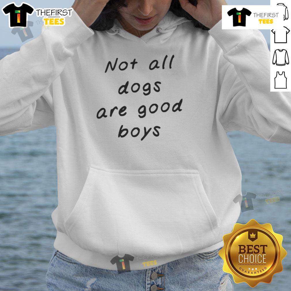 Alt Text: Original Not All Dogs Are Good Boys Hoodie in black with playful dog graphic, perfect for dog lovers and cozy wear.