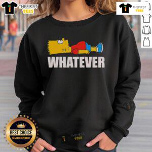 Good Bart Simpson Whatever Sweatshirt featuring a colorful graphic of Bart with a playful expression, perfect for casual wear.