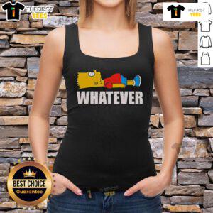 Good Bart Simpson Whatever tank top featuring a vibrant graphic of Bart with a laid-back attitude, perfect for casual wear.