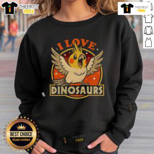 Good Bird Love Dinosaurs sweatshirt featuring a playful dinosaur design, perfect for cozy casual wear and dinosaur lovers.