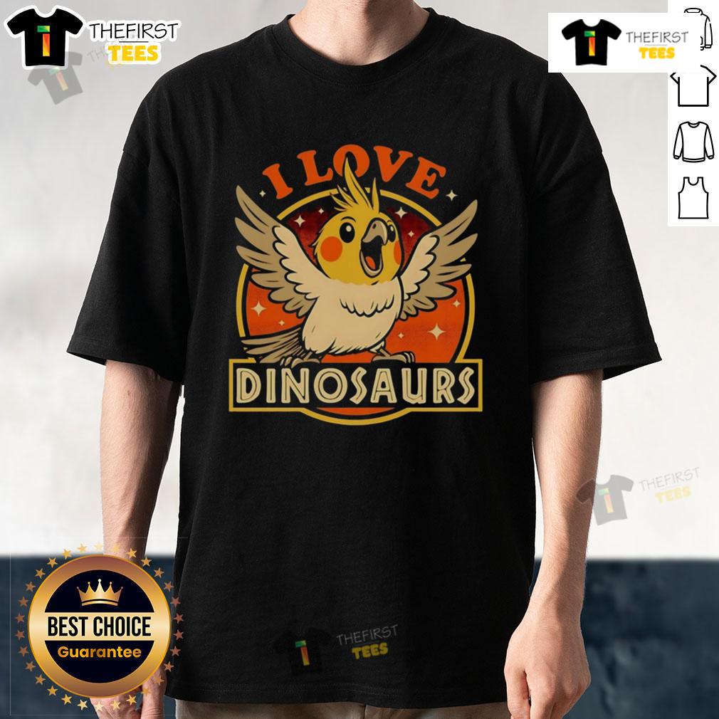 Good Bird Love Dinosaurs T-Shirt featuring colorful dinosaur graphics and a playful design for dino lovers.
