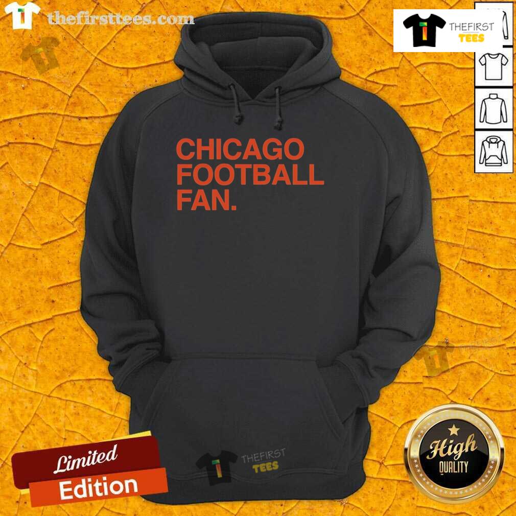 Dedicated Chicago Bears fan wearing a cozy hoodie, showcasing team spirit in Chicago's vibrant football culture.