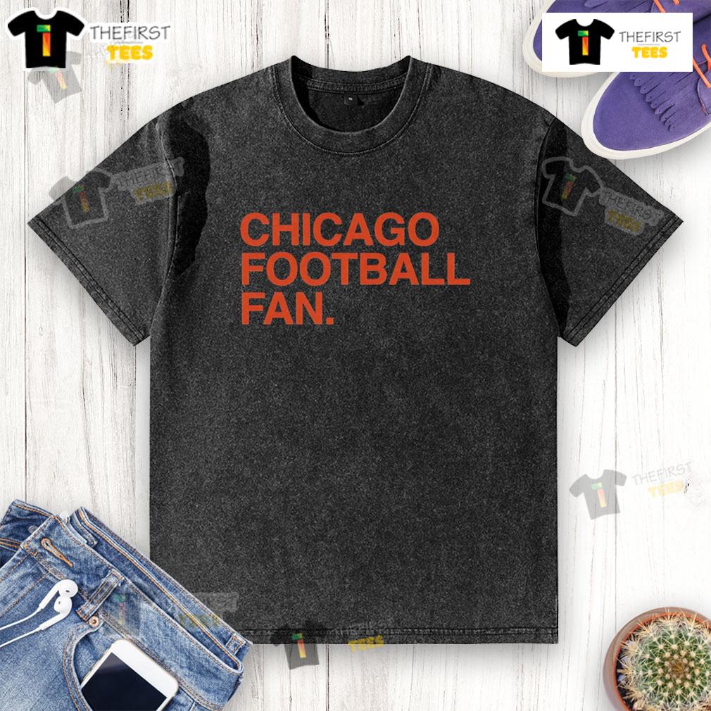 Good Chicago football fan wearing a Chicago Bears washed t-shirt, showcasing team spirit and style on game day.