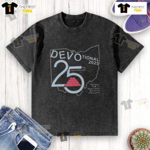 Good Devotional 25th Anniversary washed t-shirt featuring a vintage design and comfortable fit for casual wear.