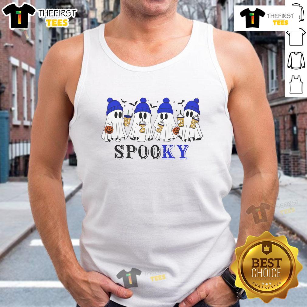Good Ghost Spooky Ghosts Halloween Tank Top featuring playful ghost graphics, perfect for Halloween festivities.