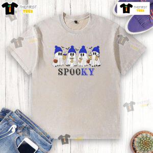 Good Ghost Spooky Ghosts Halloween washed t-shirt featuring playful ghost designs perfect for Halloween festivities.